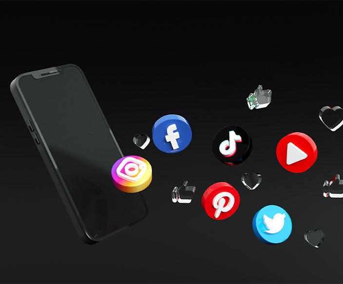Smartphone Social Media Symbole