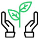 Icon Nachhaltigkeit Pflanze Hände